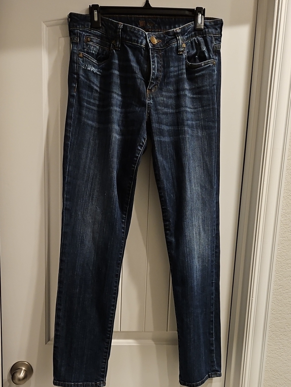 Kut from the Kloth Straight Leg Jeans in Dark Indigo Wash